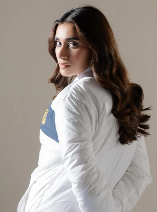 WHITE SPORTS BOMBER JACKET (Women) - Image 2