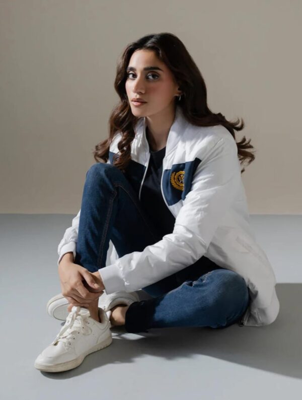 WHITE SPORTS BOMBER JACKET (Women) - Image 3