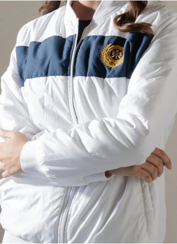 WHITE SPORTS BOMBER JACKET (Women) - Image 4