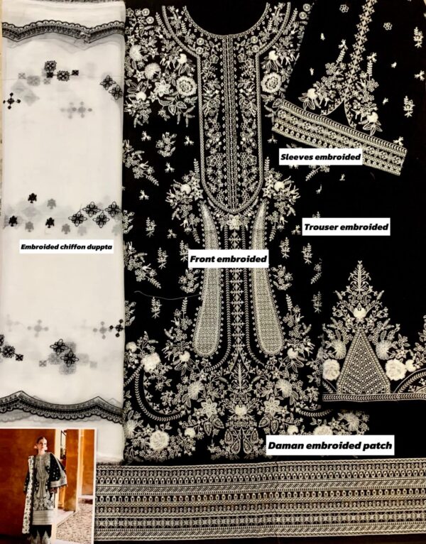 GIRLS 3PC SUIT HEAVY EMBRODIRED - Image 4